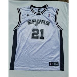 Vintage Adidas NBA San Antonio Spurs Tim Duncan Basketball Jersey Size XL